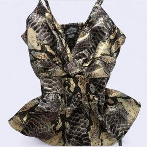 Snake print satin top